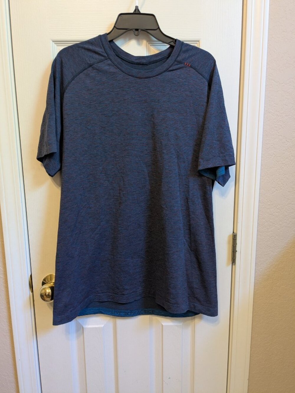 Lululemon Mens Live In Practice Athletic T-Shirt in Blue